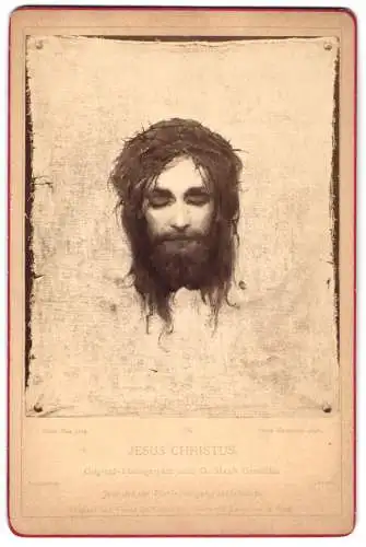 Fotografie Nicolaus Lehmann, Prag, Gemälde: Jesus Christus, nach Gebr. Max