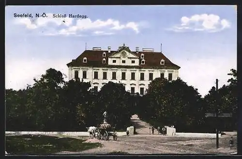 AK Seefeld, Schloss Hardegg mit Ochsenkarren