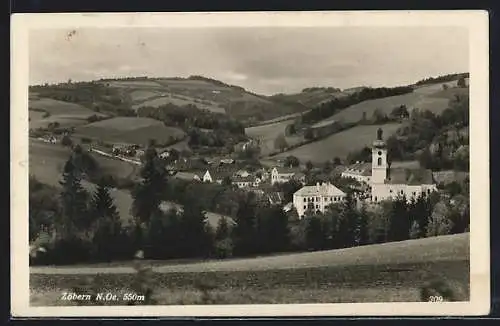 AK Zöbern, Ortsansicht mit Kirche