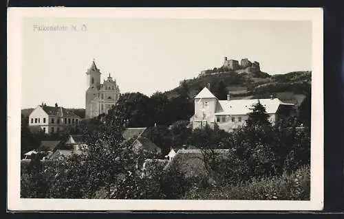 AK Hofkirchen im Mühlkreis, Ortsansicht mit Kirche und Ruine Falkenstein