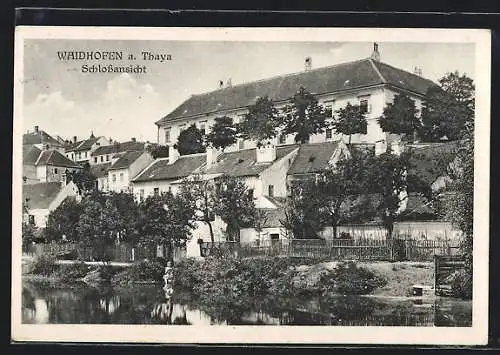 AK Waidhofen a. Thaya, Ortspartie mit Schloss