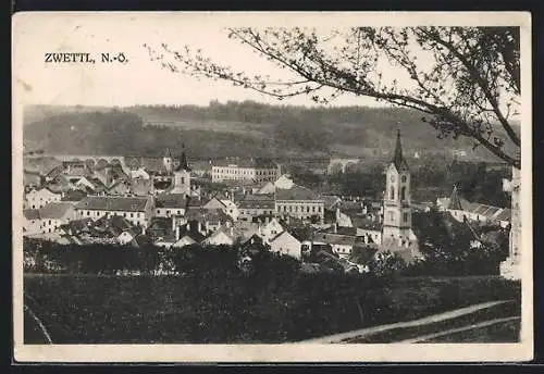 AK Zwettl, Ortsansicht mit Kirche