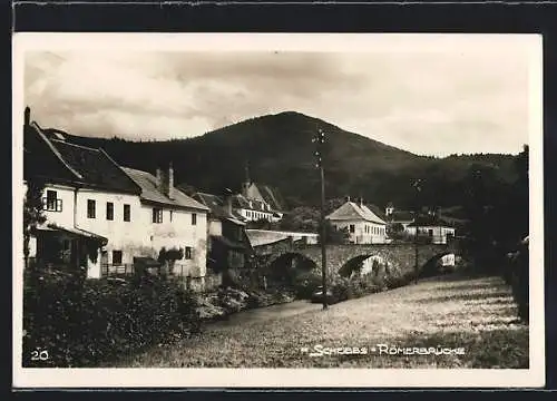 AK Scheibbs, Ortsansicht mit Römerbrücke