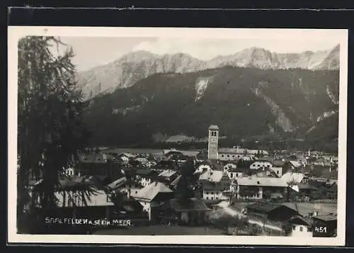 AK Saalfelden a. Stein. Meer, Totalansicht aus der Vogelschau