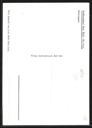 Künstler-AK Fritz Lach: Bad Hall, Kirchengasse
