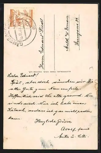 AK Prottes, Kirche mit Strasse