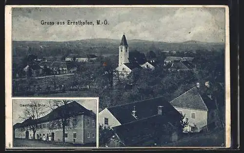 AK Ernsthofen, Ortsansicht mit Gasthaus Prix