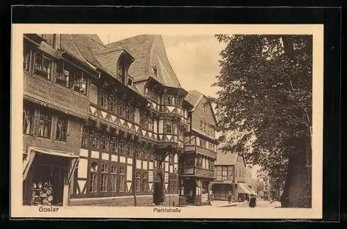 AK Goslar, Altes Fachwerkhaus an der Marktstrasse