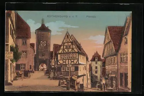 AK Rothenburg o. d. T., Plönlein, Ortspartie
