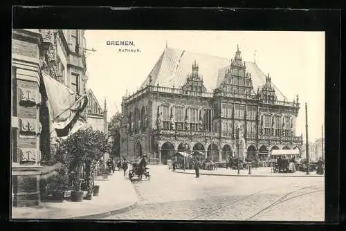 AK Bremen, Rathaus mit Marktständen