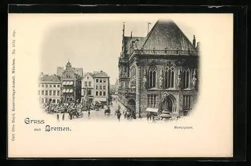 AK Bremen / Stadt, Marktplatz aus der Vogelschau