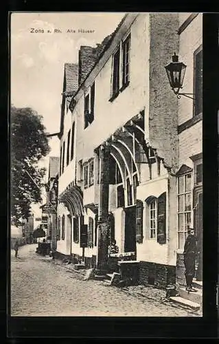 AK Zons a. Rh., alte Häuser