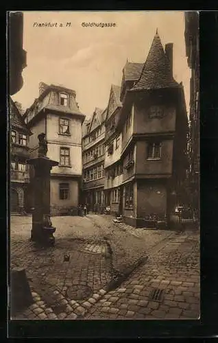 AK Alt-Frankfurt, Strassenpartie an der Goldhutgasse