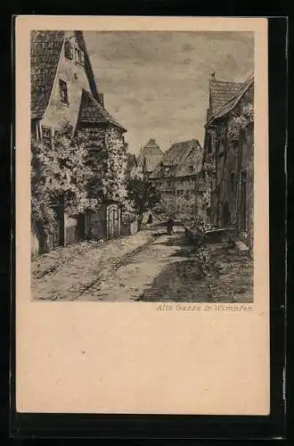 AK Wimpfen a. Neckar, Strasse alte Gasse mit Anwohnern