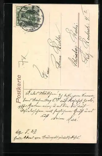 AK Hannover, Leibnizhaus aus der Vogelschau