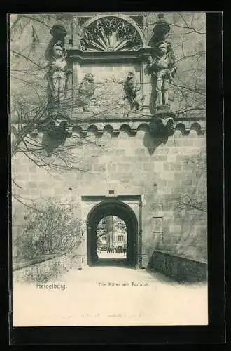 AK Heidelberg, die Ritter am Torturm