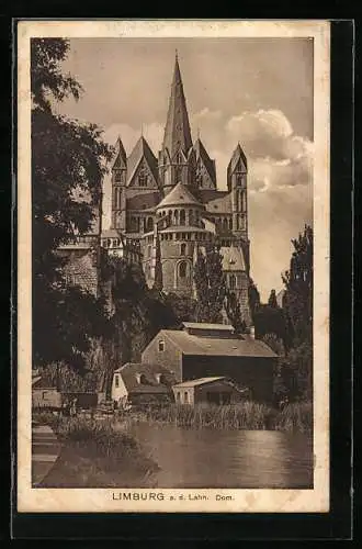 AK Limburg /Lahn, Dom, vom Wasser gesehen