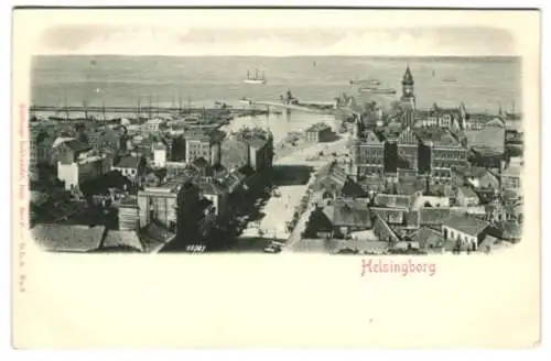 Relief-AK Helsingborg, Strasse zum Hafen