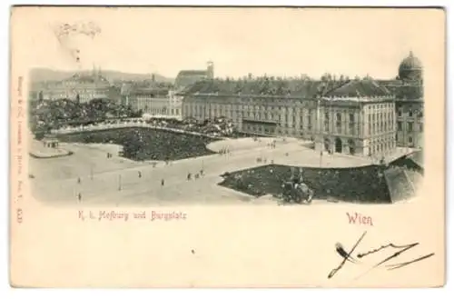 Relief-AK Wien, K. k. Hofburg und Burgplatz