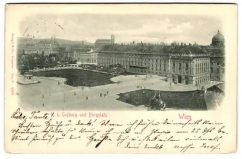 Relief-AK Wien, K. k. Hofburg und Burgplatz