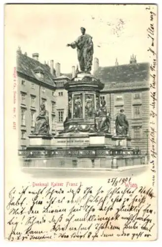 Relief-AK Wien, Denkmal Kaiser Franz I.