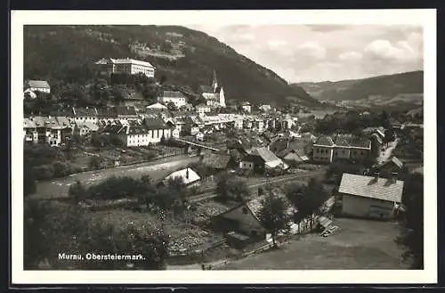 AK Murau /Oberstmk., Ortsansicht mit Kirche und Schloss