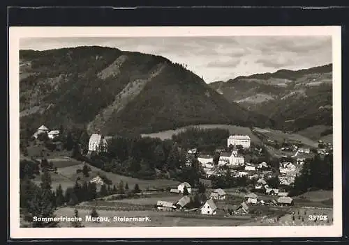 AK Murau /Steiermark, Gesamtansicht mit Kirche und Schloss