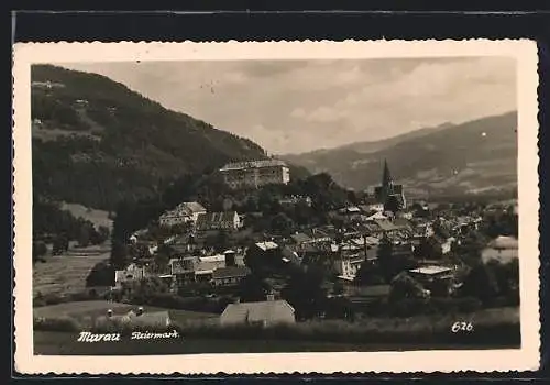 AK Murau /Steiermark, Ortsansicht mit Schloss am Berghang