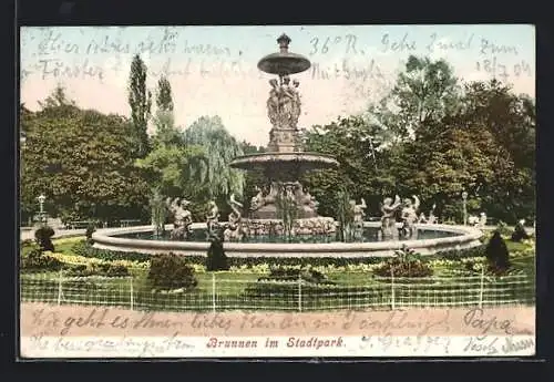 AK Graz, Der Brunnen im Stadtpark