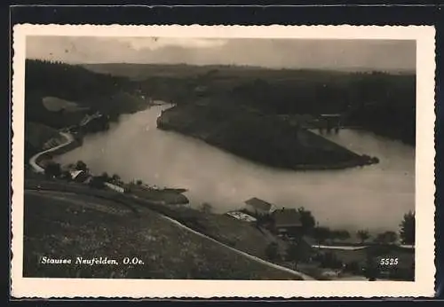 AK Neufelden /O.-Oe., Der Stausee aus der Vogelschau