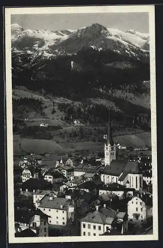 AK Hofgastein an der Tauernbahn, Teilansicht mit Kirche