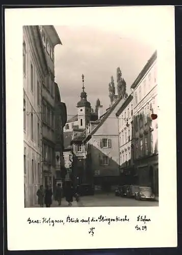 AK Graz, Hofgasse mit Blick auf die Stiegenkirche