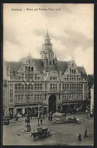 AK Aachen, Markt mit Neubau Tietz A.-G.