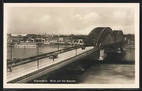 AK Düsseldorf, Blick auf die Ausstellung Gesolei mit Brücke