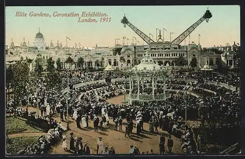 AK London, Elite Gardens, Coronation Exhibition 1911, Ausstellung