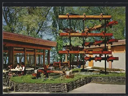 AK Lausanne, Exposition nationale suisse 1964, La taverne valaisanne et la fontaine du baise, Ausstellung