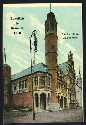 AK Bruxelles, Exposition 1910, Pavillon de la Ville de Gand, Ausstellung
