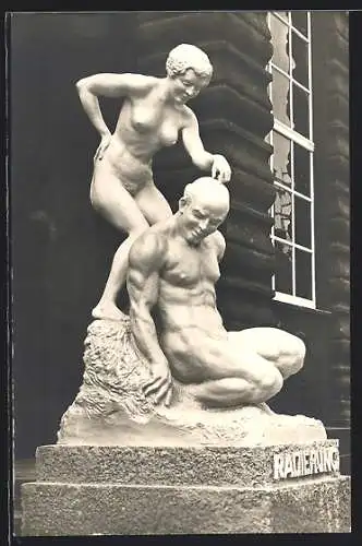 AK Leipzig, Weltausstellung für Buchgewerbe und Graphik 1914, Radierung, Skulptur von Albrecht Leistner