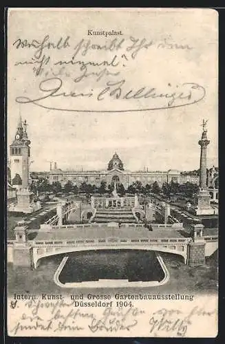 AK Düsseldorf, Intern. Kunst- und Grosse Gartenbauausstellung 1904, Kunstpalast