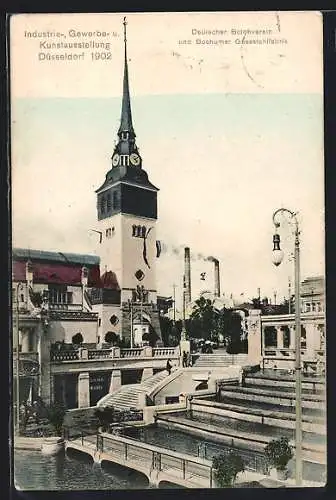 AK Düsseldorf, Industrie-, Gewerbe- u. Kunstausstellung 1902, Deutscher Betonverein und Bochumer Gussstahlfabrik