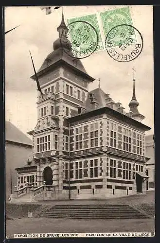 AK Bruxelles, Exposition 1910, Pavillon de la Ville de Liége