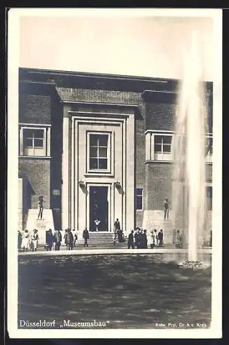AK Düsseldorf, Grosse Ausstellung 1926, Museumsbau mit Fontäne