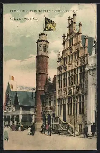 AK Bruxelles, Exposition Universelle 1910, Pavillon de la Ville de Gand