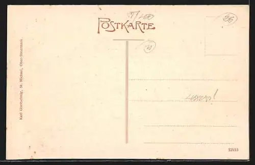 AK St. Michael ob Leoben, Totalansicht mit Bergpanorama