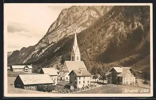 AK Brand, Ortsansicht gegen Bergwand