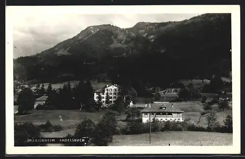 AK Andelsbuch, Marienheim mit Umgebung aus der Vogelschau