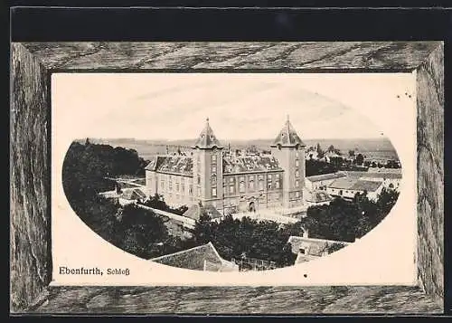 Passepartout-AK Ebenfurth, Blick zum Schloss