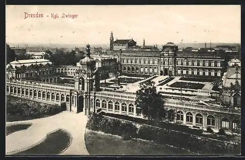 AK Dresden, Blick auf den Königlichen Zwinger