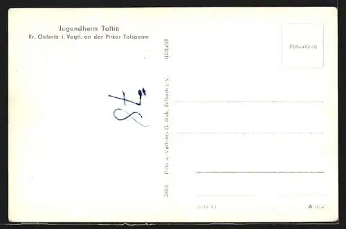 AK Taltitz /Kr. Oelsnitz i. Vogtl., Jugendheim Taltitz an der Pirker Talsperre