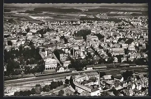 AK Schwenningen a. Neckar, Ortsansicht vom Flugzeug aus